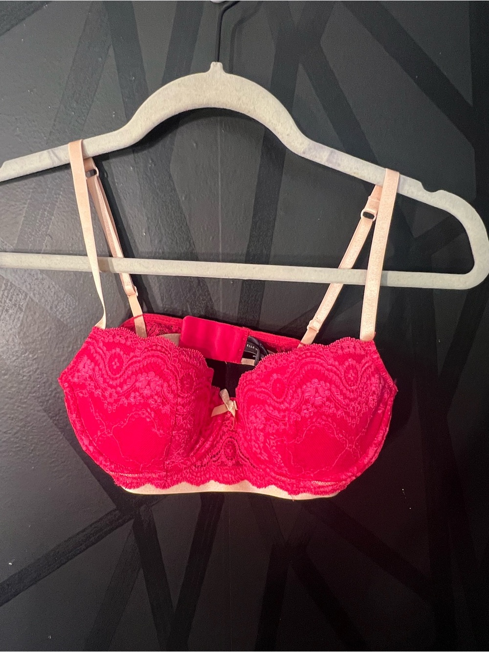 Elle Macpherson matching SET Pink Lace Balconette Bra 32C Romantic Coquette